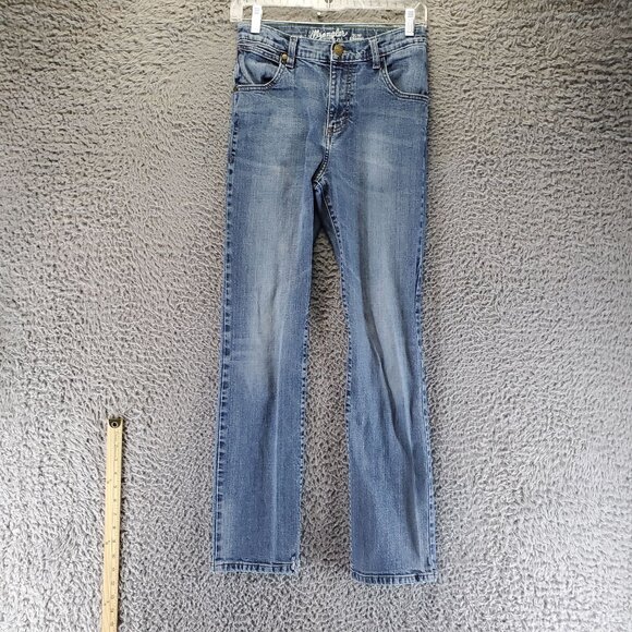 Wrangler Jeans Boys 16 Slim Blue Slim Straight Fit Stretch Denim Retro - Picture 5 of 12